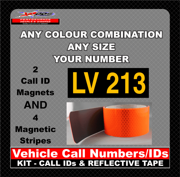 vehicle call numbers ids kit call id and reflective tape magnetic