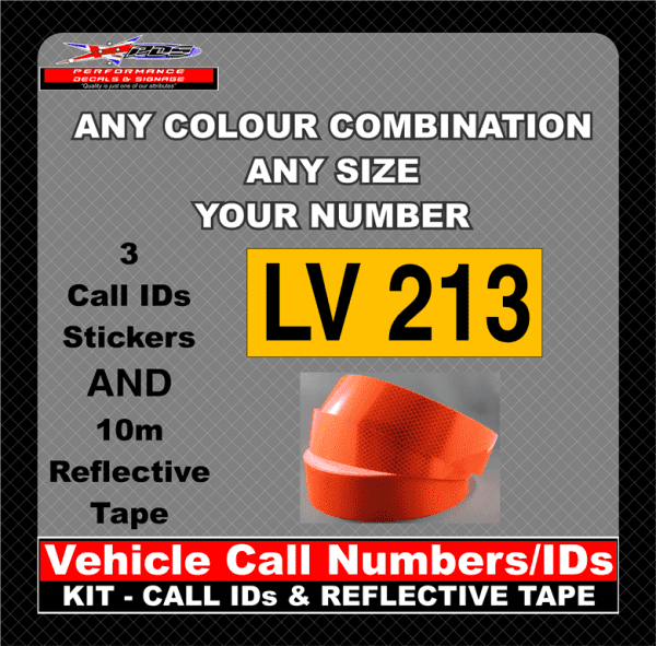 vehicle call numbers ids kit call id and reflective tape