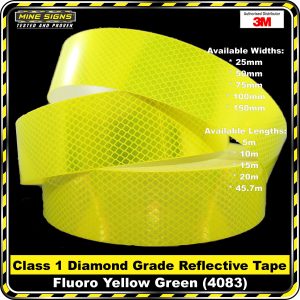 3M Fluoro Yellow Green (4083) Diamond Grade Class 1 Reflective Tape