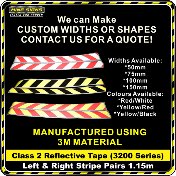 3M Class 2 Reflective Tape - Left & Right Direction 1.15m Pairs
