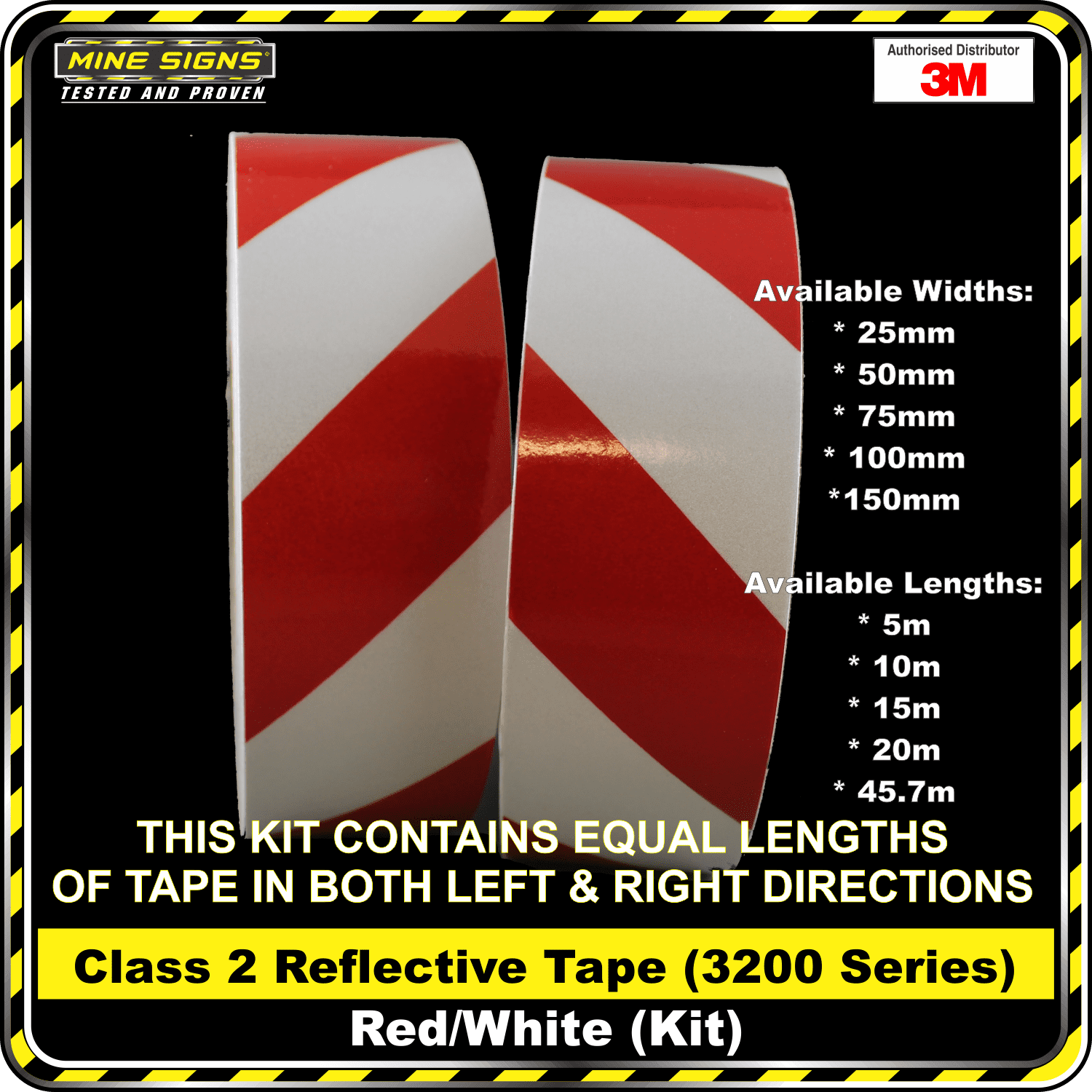 3m red/white class 2 3200 series reflective tape kit