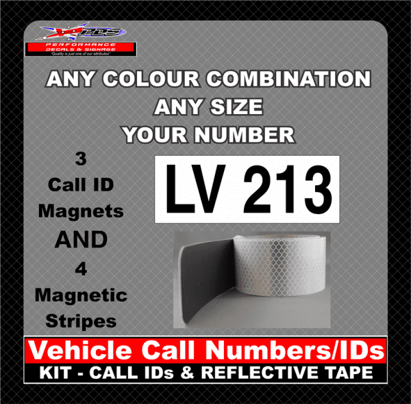 vehicle call numbers ids kit call id and reflective tape magnetic