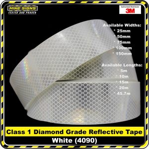 3M White (4090) Diamond Grade Class 1 Reflective Tape