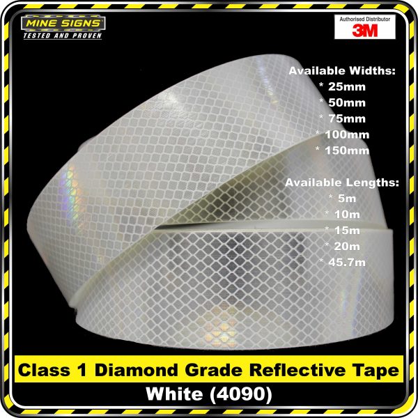 3M White (4090) Diamond Grade Class 1 Reflective Tape