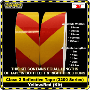 3m yellow/red class 2 3200 series reflective tape kit