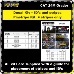 Mine Signs Spec Kit - Cat 24M decal kit pinstripe kit