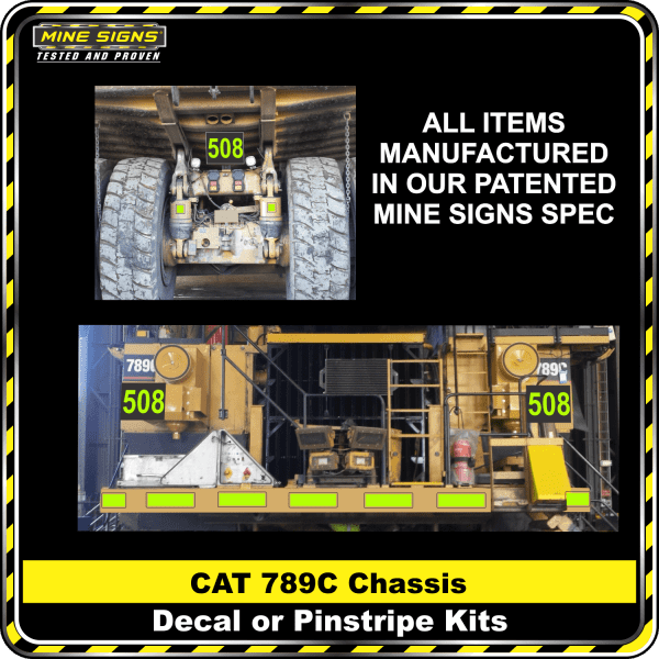 Mine Signs Spec Kit - Cat 789C Chassis decal pinstripe