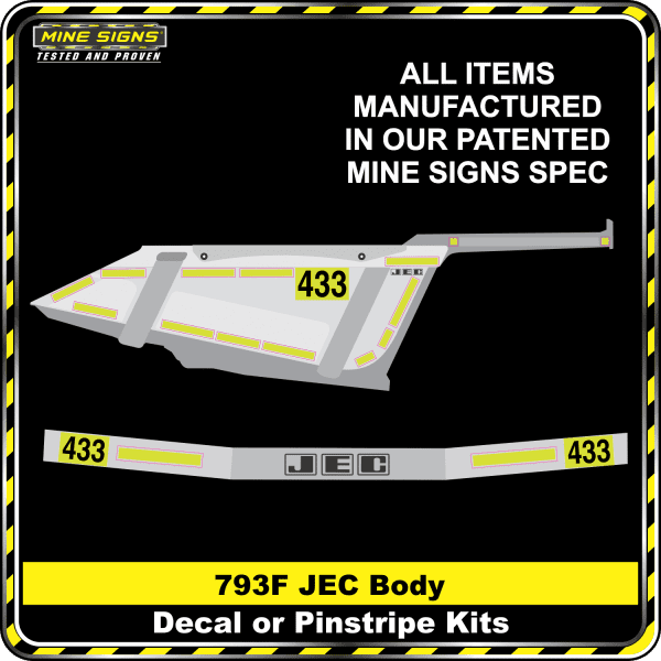 Mine Signs Spec Kit - Cat 793F JEC Body decal pinstripe kit