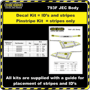 Mine Signs Spec Kit - Cat 793F JEC Body decal pinstripe kit