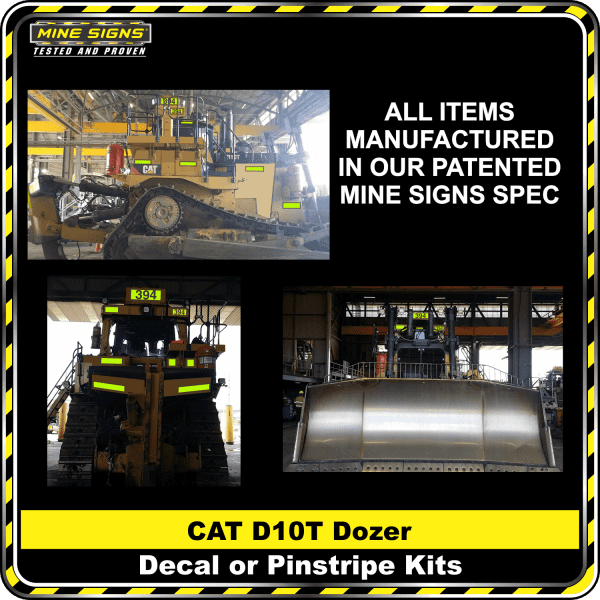 Mine Signs Spec Kit - Cat D10T decal pinstripe