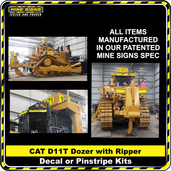 Mine Signs Spec Kit - Cat D11T With Ripper decal pinstripe