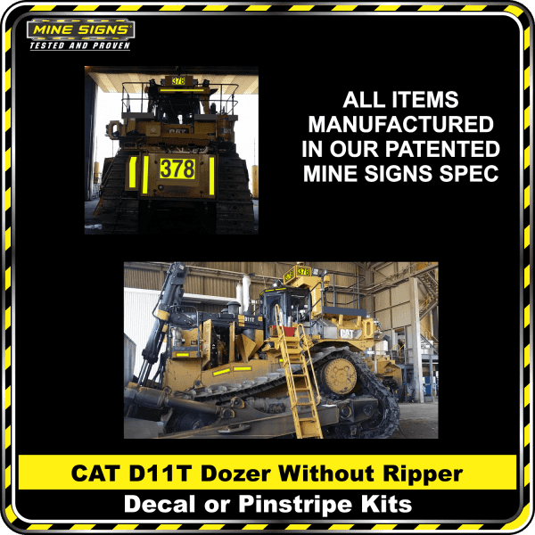 Mine Signs Spec Kit - Cat D11T Without Ripper decal pinstripe