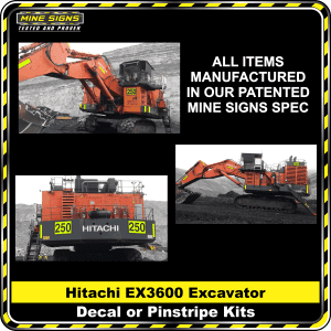Mine Signs Spec Kit - Hitachi EX3600 decal pinstripe