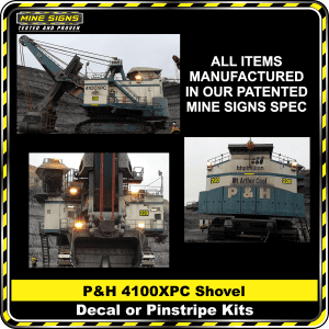 Mine Signs Spec Kit - P&H 4100XPC Shovel decal pinstripe