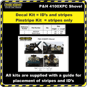 Mine Signs Spec Kit - P&H 4100XPC Shovel decal kit pinstripe kit