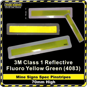 Mine Signs Spec Pinstripe 70mm High fyg fluoro yellow green