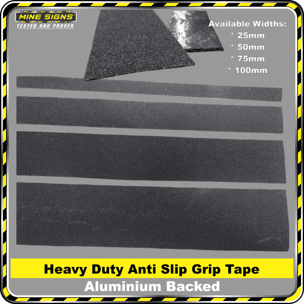 Heavy Duty (Industrial Grade) Anti Slip Grip Tape Aluminium Backing 25mm 50mm 75mm 100mm