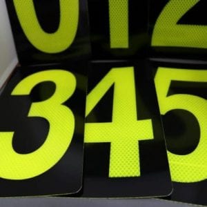 Number Reflective Stickers 150x300mm