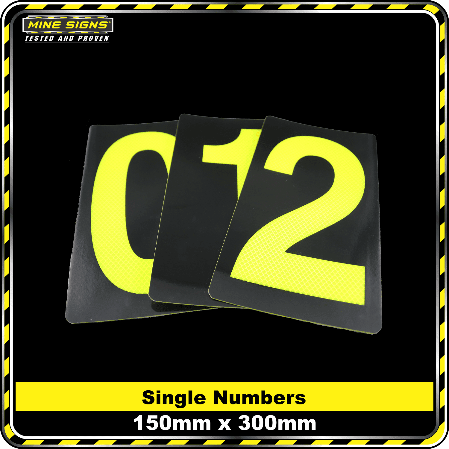 Number Reflective Stickers 150x300mm