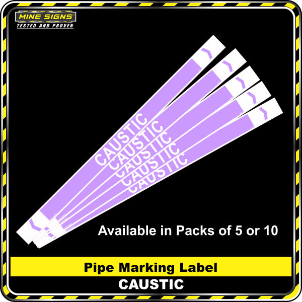 pipe marking label caustic