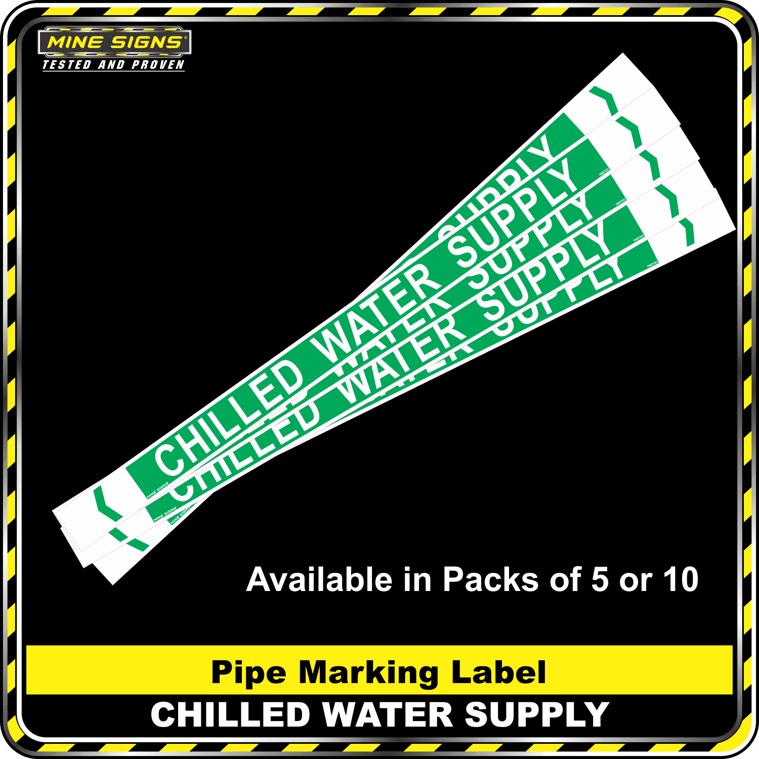pipe marking label chilled water supply