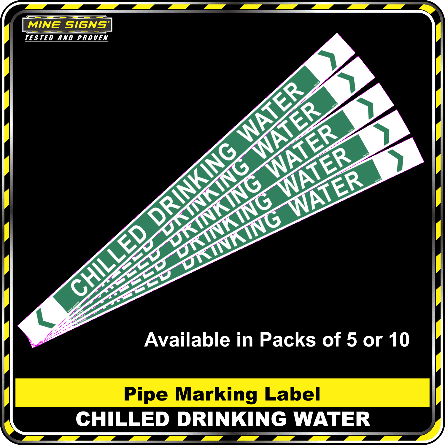 pipe marking label chilled drinking water