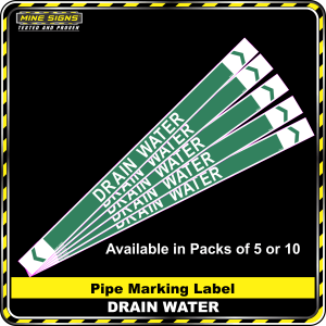 pipe marking label drain water