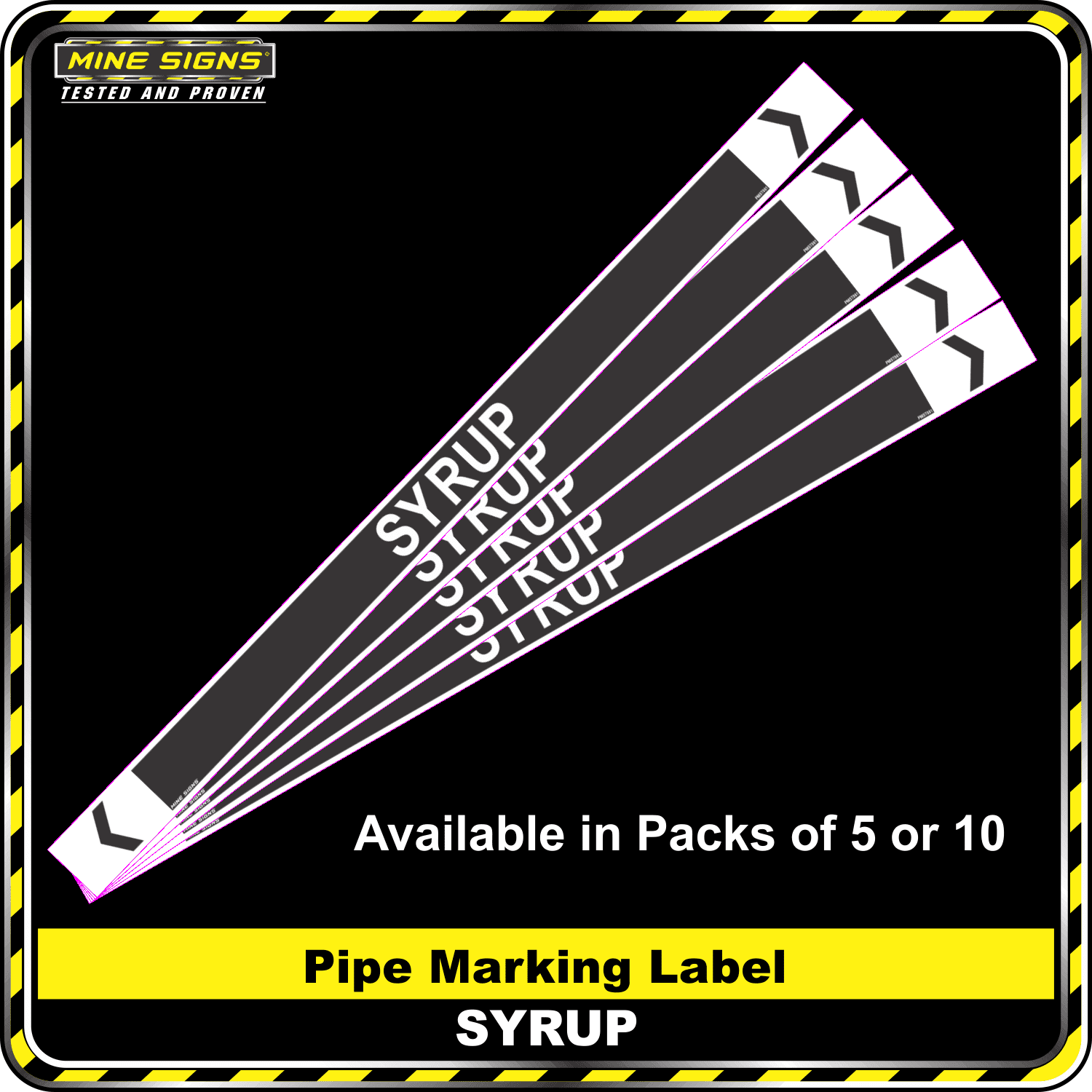 pipe marking label syrup