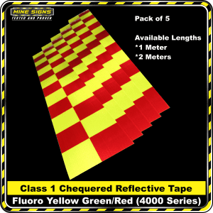 3m fluoro yellow green fyg red chequered checkered diamond grade class 1 reflective tape pack of 5