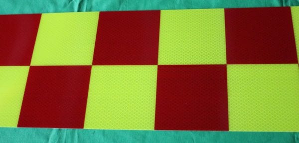 3m fluoro yellow green fyg red chequered checkered diamond grade class 1 reflective tape