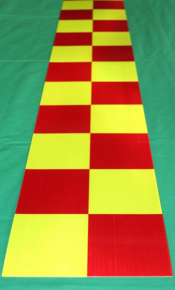 3m fluoro yellow green fyg red chequered checkered diamond grade class 1 reflective tape pack of 5