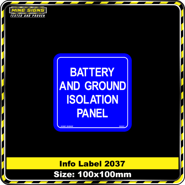 Battery and Ground Isolation Panel