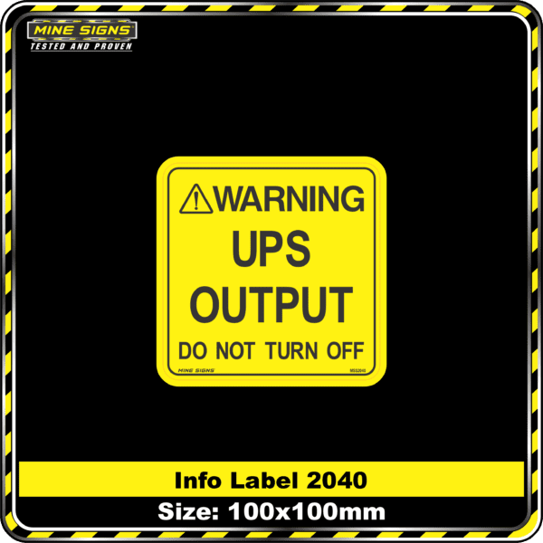 Warning UPS Output Do Not Turn Off