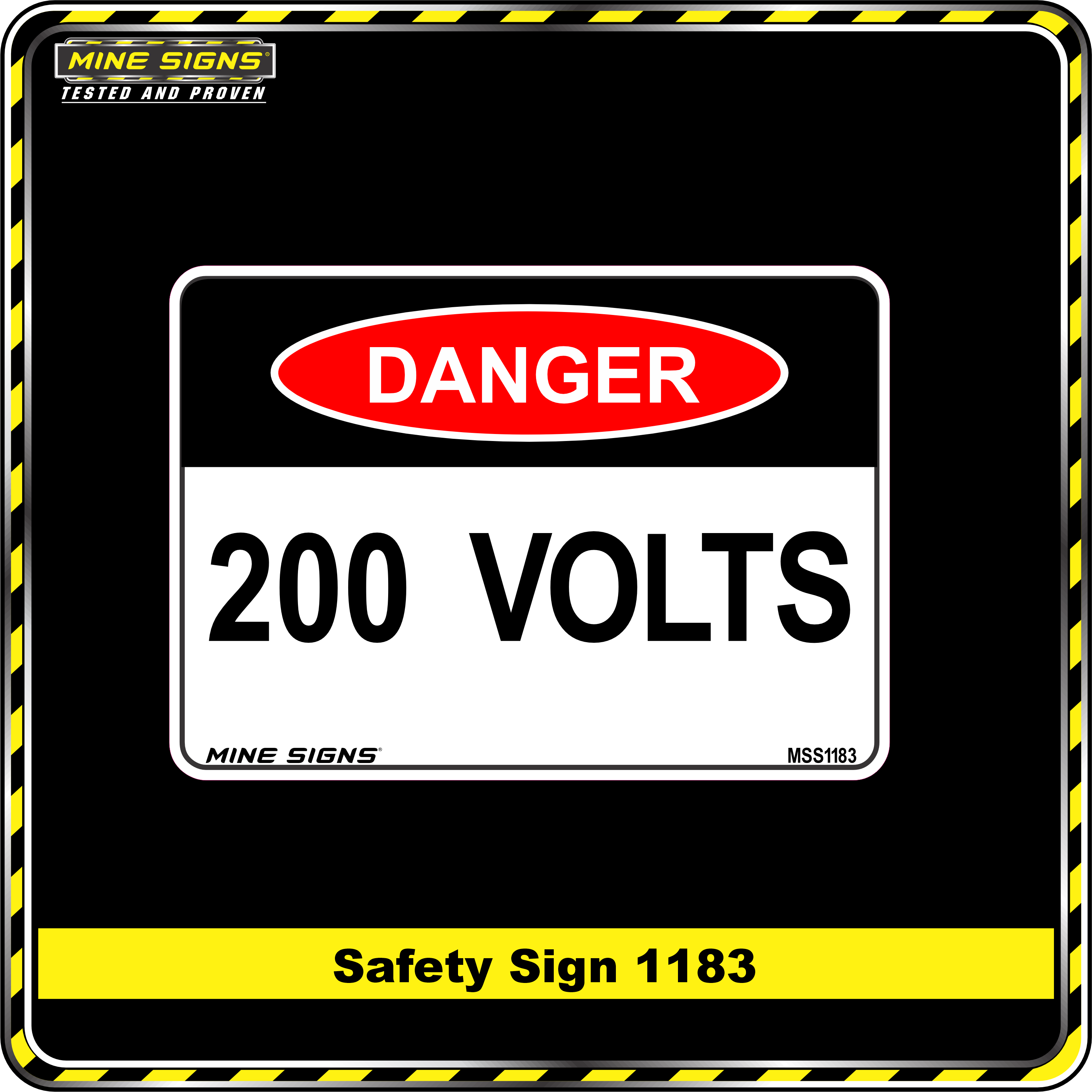 Danger 200 Volts (Info Label 1183) Danger 1183 MS