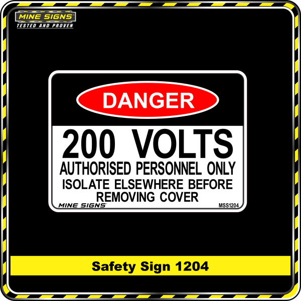 200 Volts Isolate elsewhere before removing cover (Info Label 1204) Danger 1204 MS