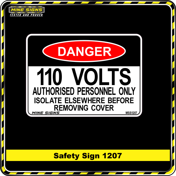 110 Volts Isolate elsewhere before removing cover (Info Label 1207) Danger 1207 MS