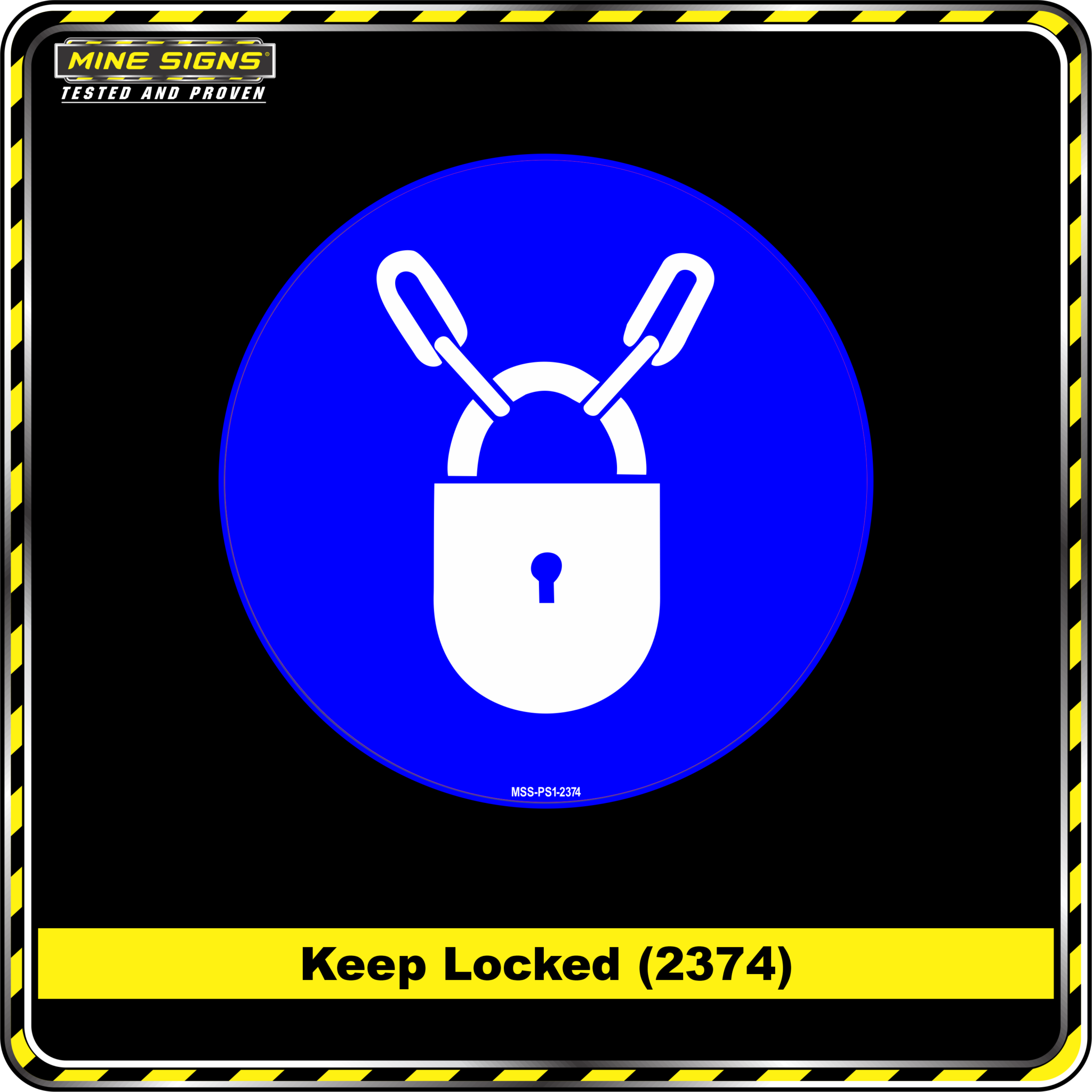 MS - Mandatory Signs - Circles - Keep Locked - 2374
