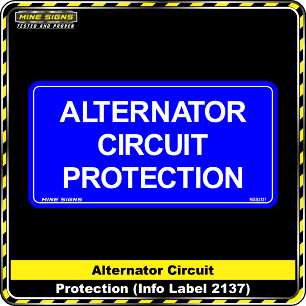 MS - Product Background - Safety Signs - Alternator Circuit Protection 2137