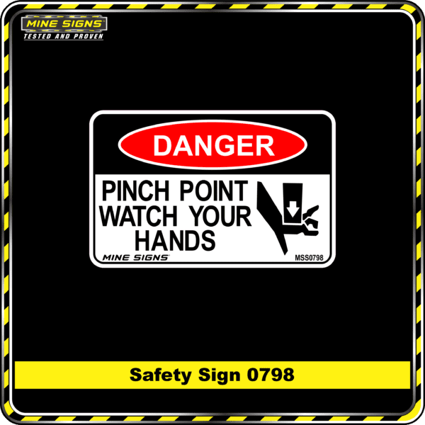 MS - Product Background - Safety Signs - Danger Pinch Point Watch Your Hands