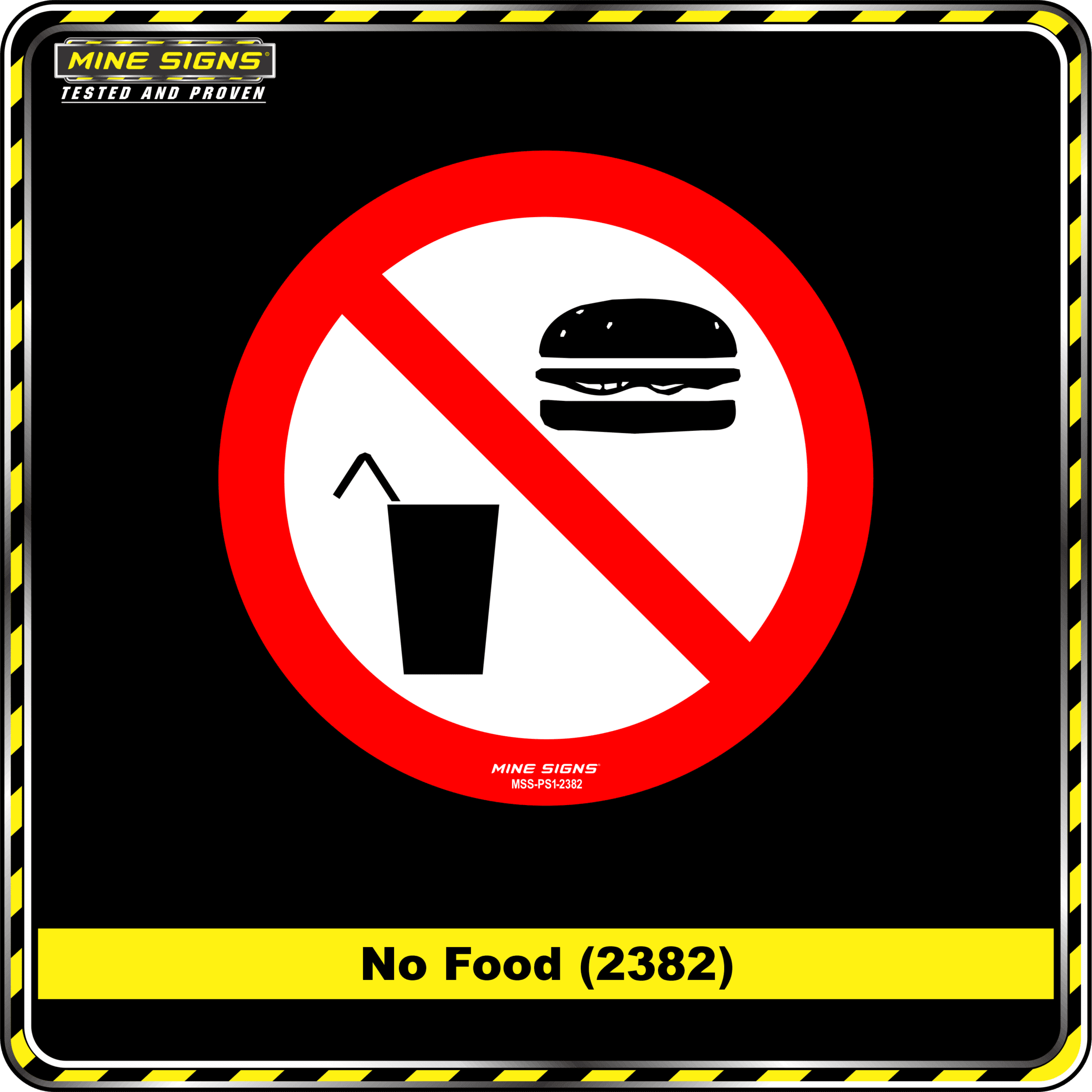 MS - Product Background - Safety Signs - No Food 2382