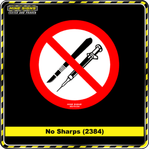 No Sharps (Pictogram 2384) MS - Product Background - Safety Signs - No Sharps 2384