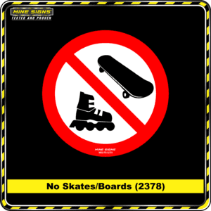 No Skates/Boards (Pictogram 2378) MS - Product Background - Safety Signs - No Skates - Boards 2378