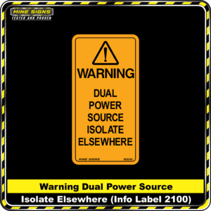 MS - Product Background - Safety Signs - Warning Dual Power Source Iso Elsewhere 2100
