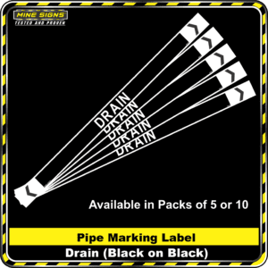 MS - Pipe Markers - Drain Black