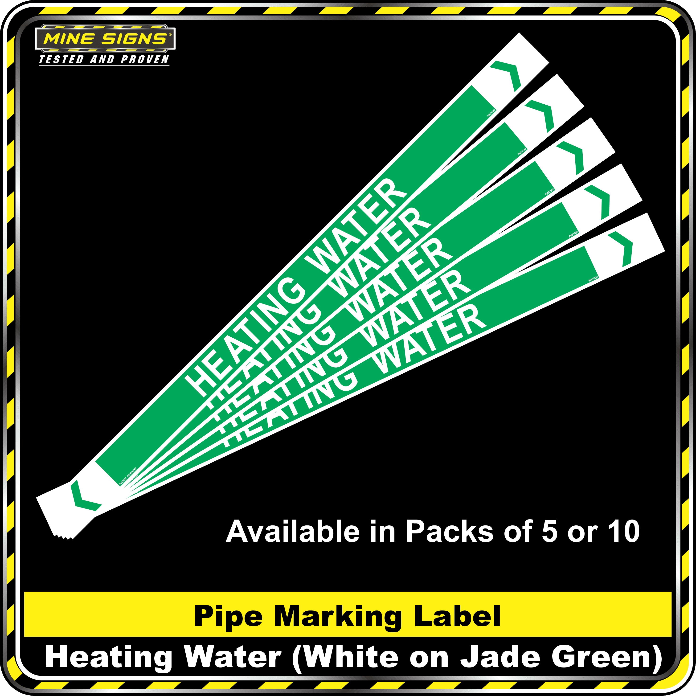 MS - Pipe Markers - Heating Water