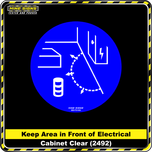 MS - Product Background - Safety Signs - Keep Area In Front of Electrical Cabinet Clear 2492