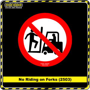 MS - Product Background - Safety Signs - No Riding on Forks 2503