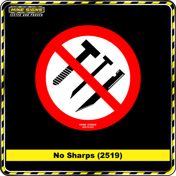 MS - Product Background - Safety Signs - No SHarps 2519