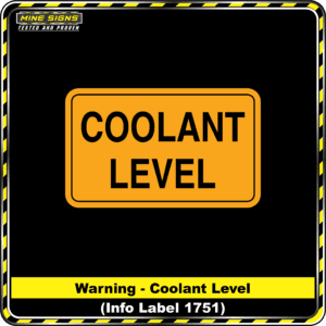MS - Product Background - Safety Signs -Warning Coolant Level 1751