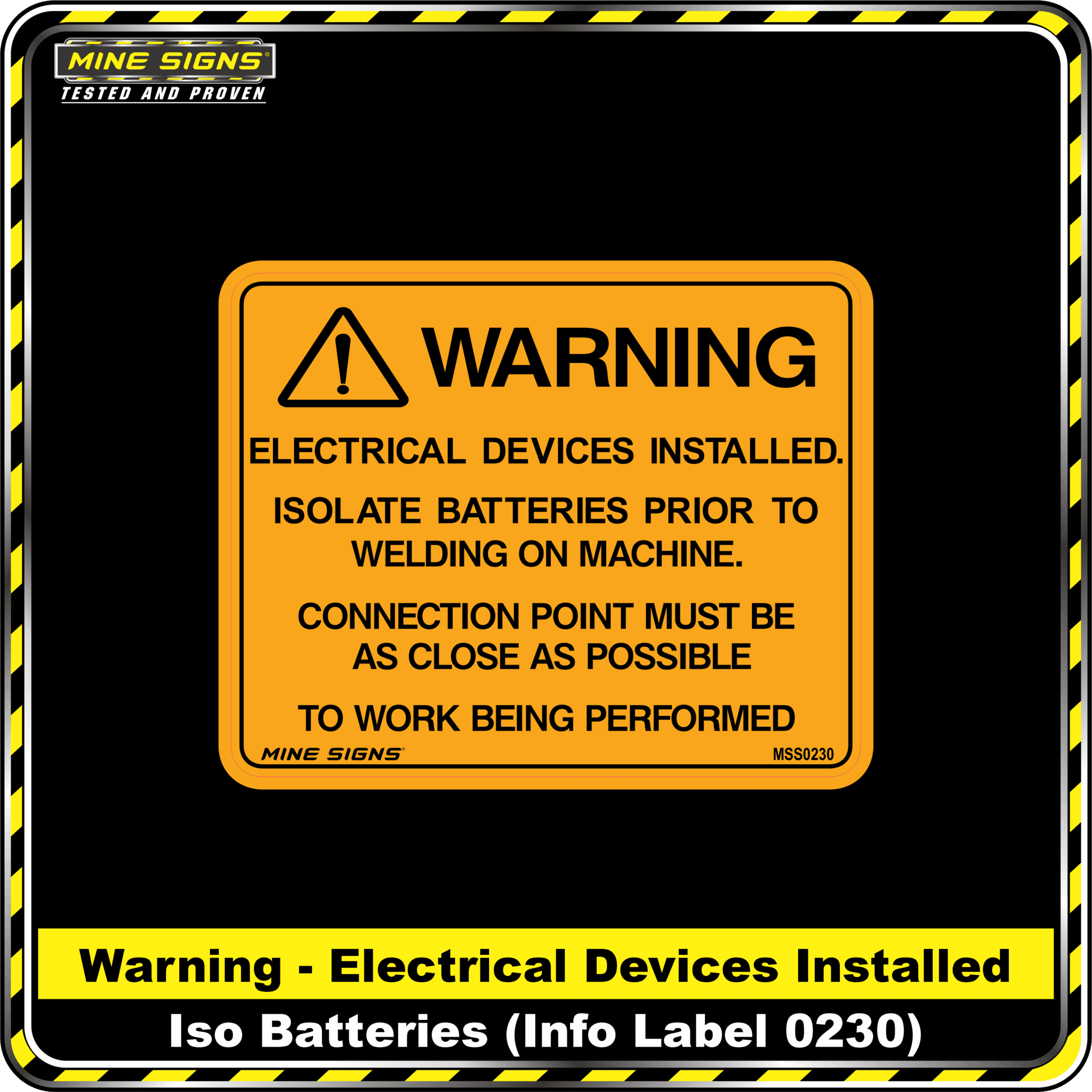 MS - Product Background - Safety Signs - Warning Electrical Devices Installed 0230